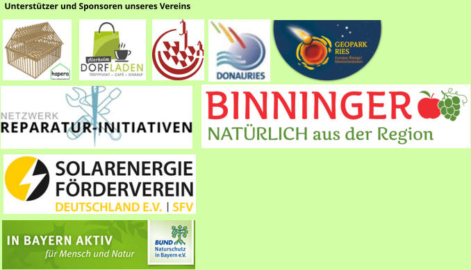 Unterstützer und Sponsoren unseres Vereins